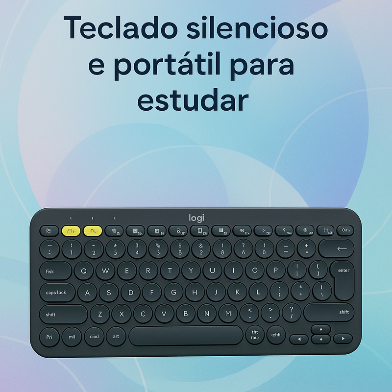 Teclado sem fio compacto e silencioso: Logitech Pebble K380s para estudar